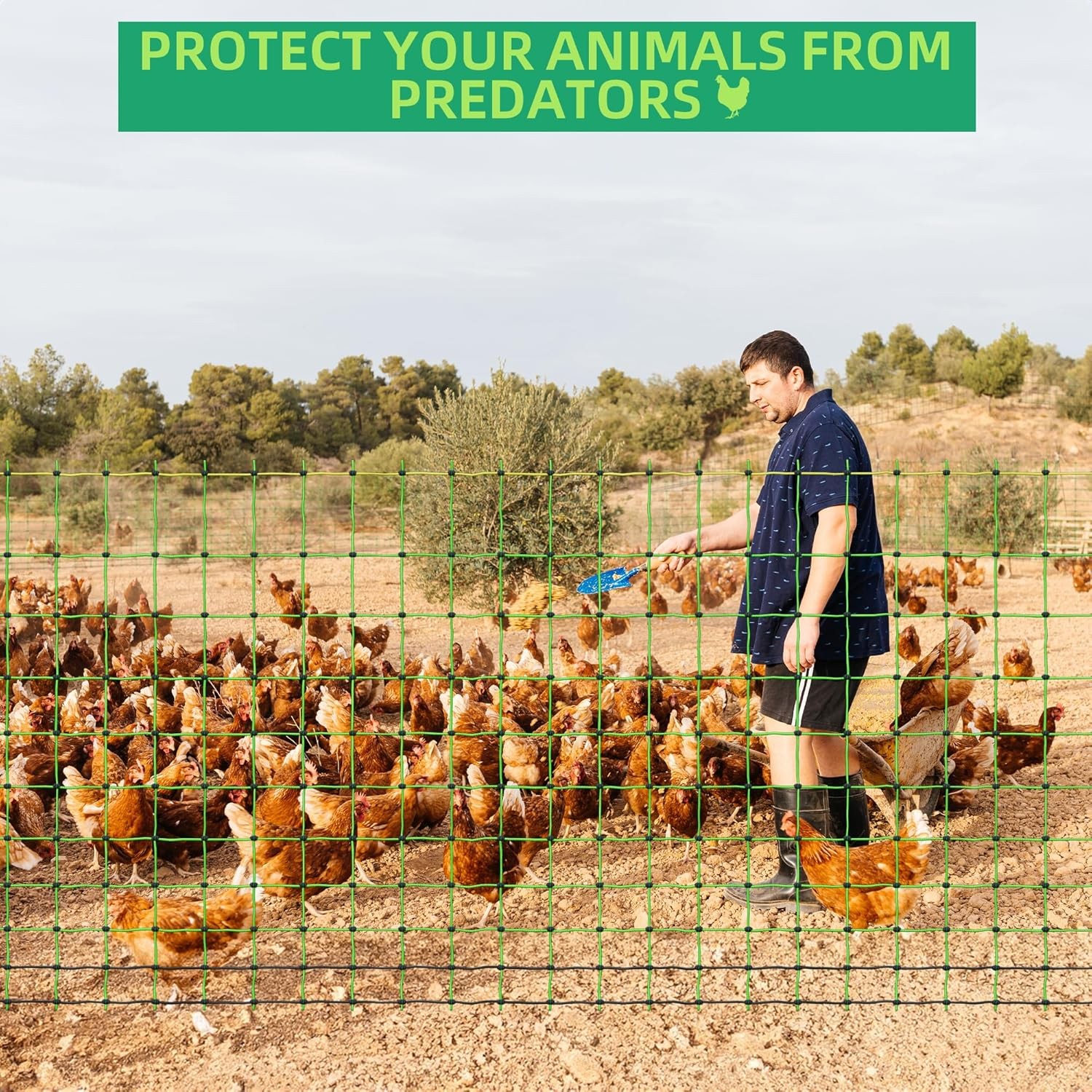 Portable Electric Poultry Netting Fence 47.5″H x 168′ L Livestock Nets Mesh