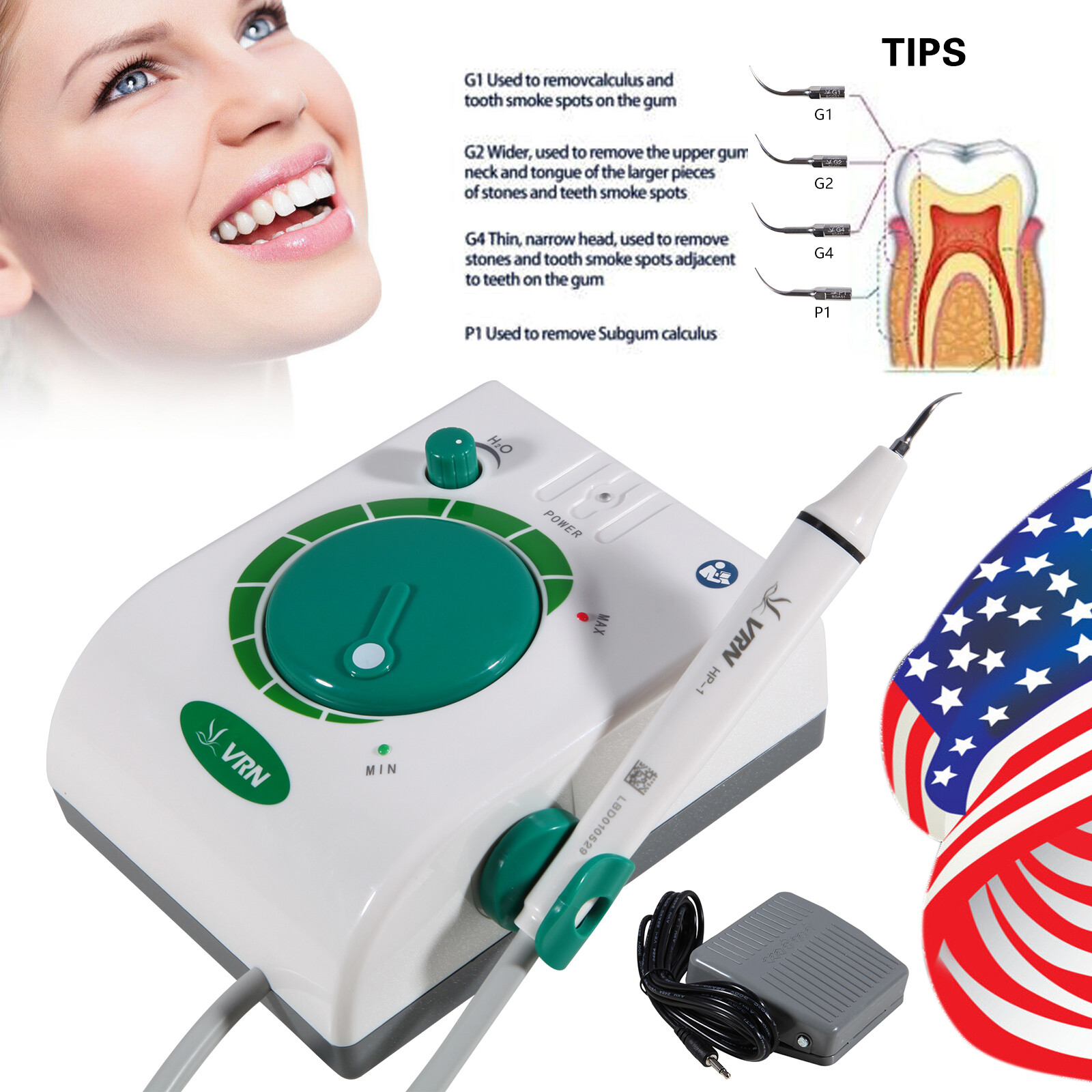 Dental Ultrasonic Piezo Scaler Handpiece / Ultrasonic Air Perio Scaler Handpiece
