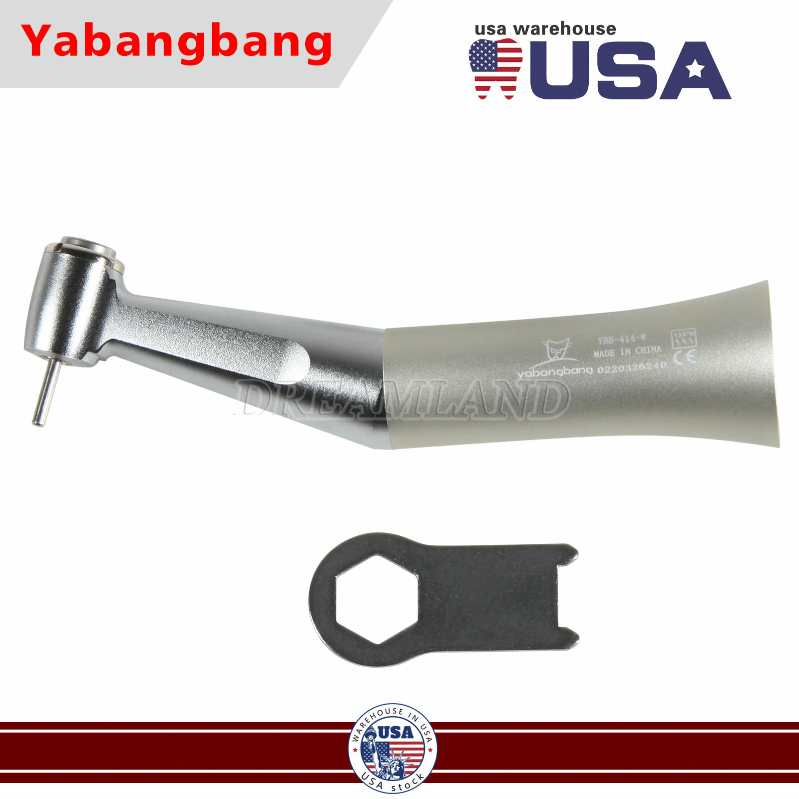 Dental Slow Low Speed Push Contra Angle Handpiece Fit FG 1.6mm Burs