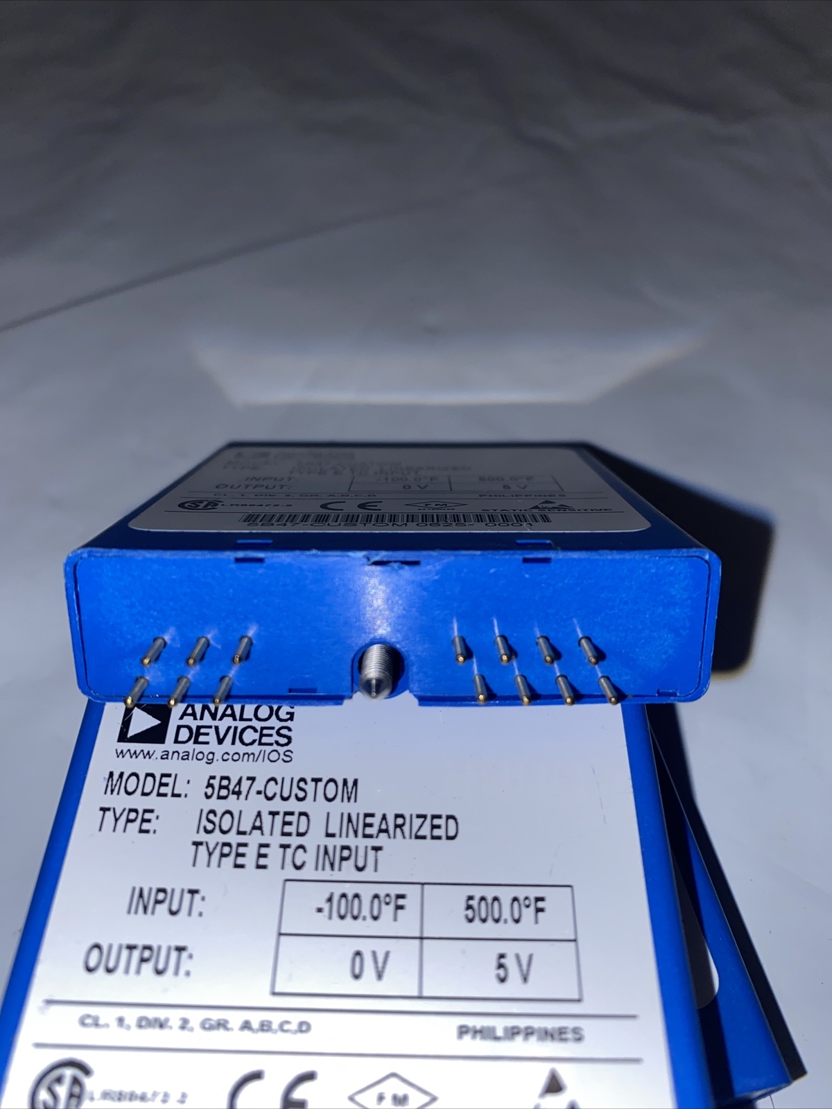 Analog Devices 5B47-CUSTOM ISOLATED LINEARIZED Type E TC Input -100.0°F 500.0°F