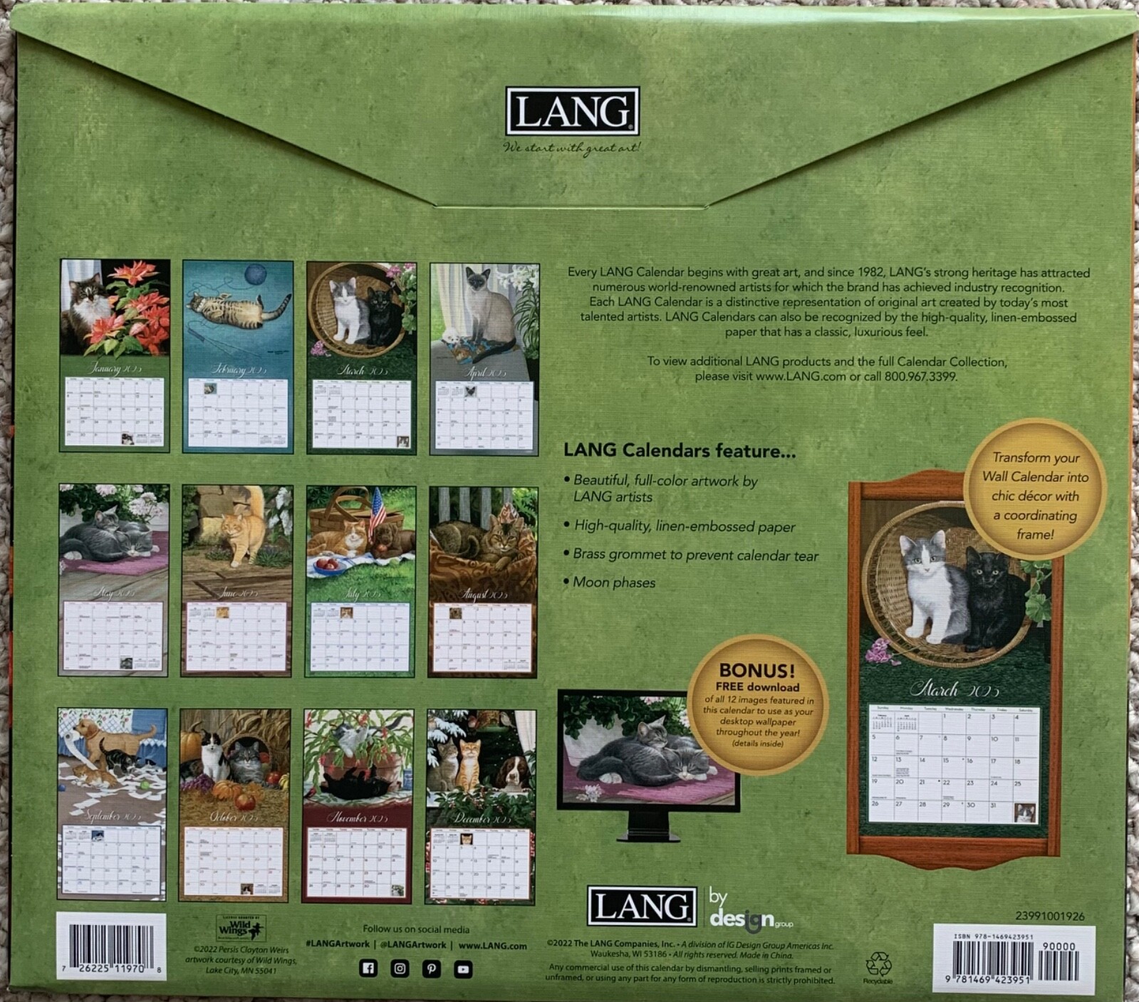 Love Of Cats 2023 Lang Wall Calendar