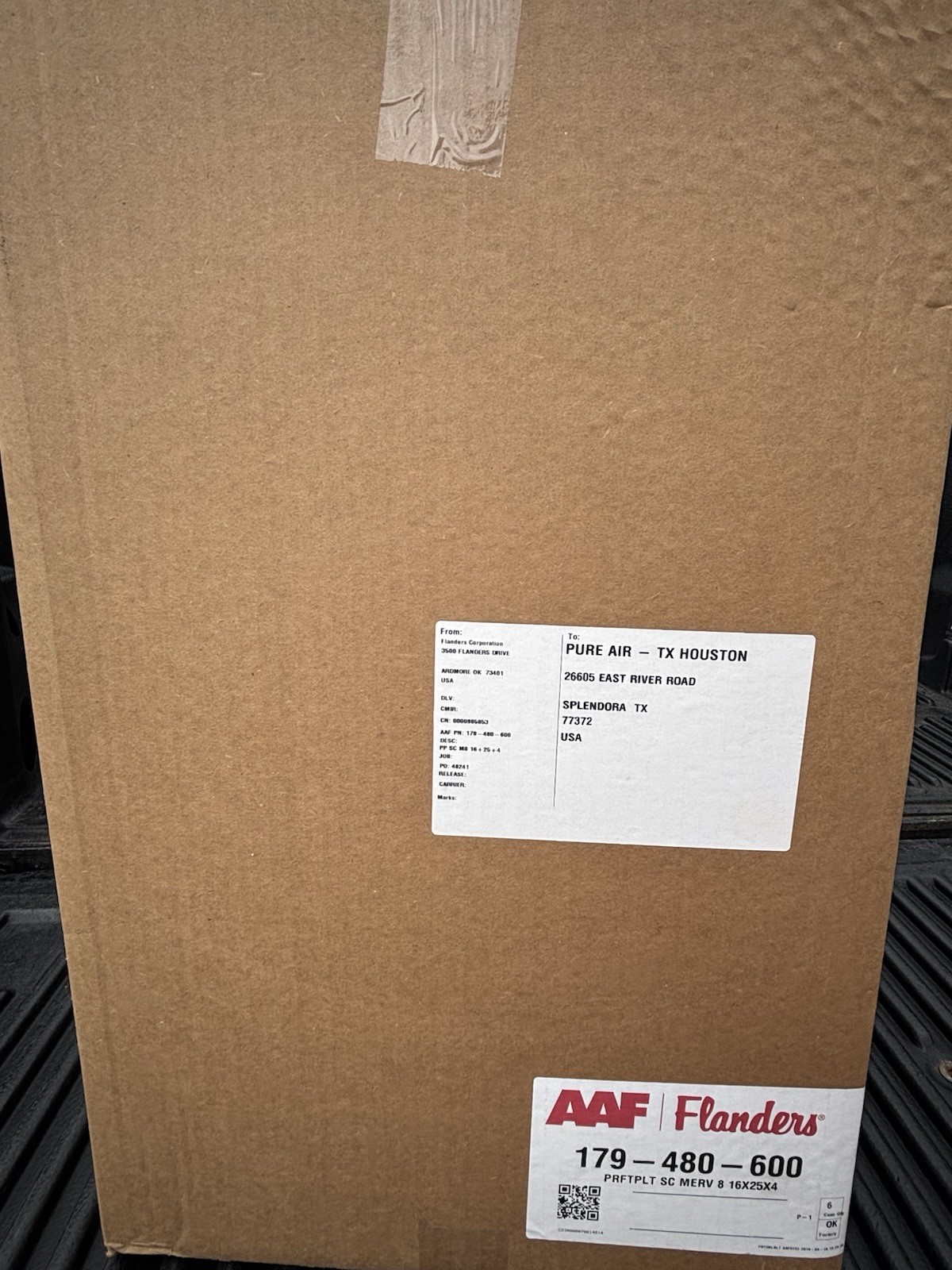 AAF FLANDERS 179-480-600 Merv 8 16X25X4 Sold As 6 Pack New Sealed