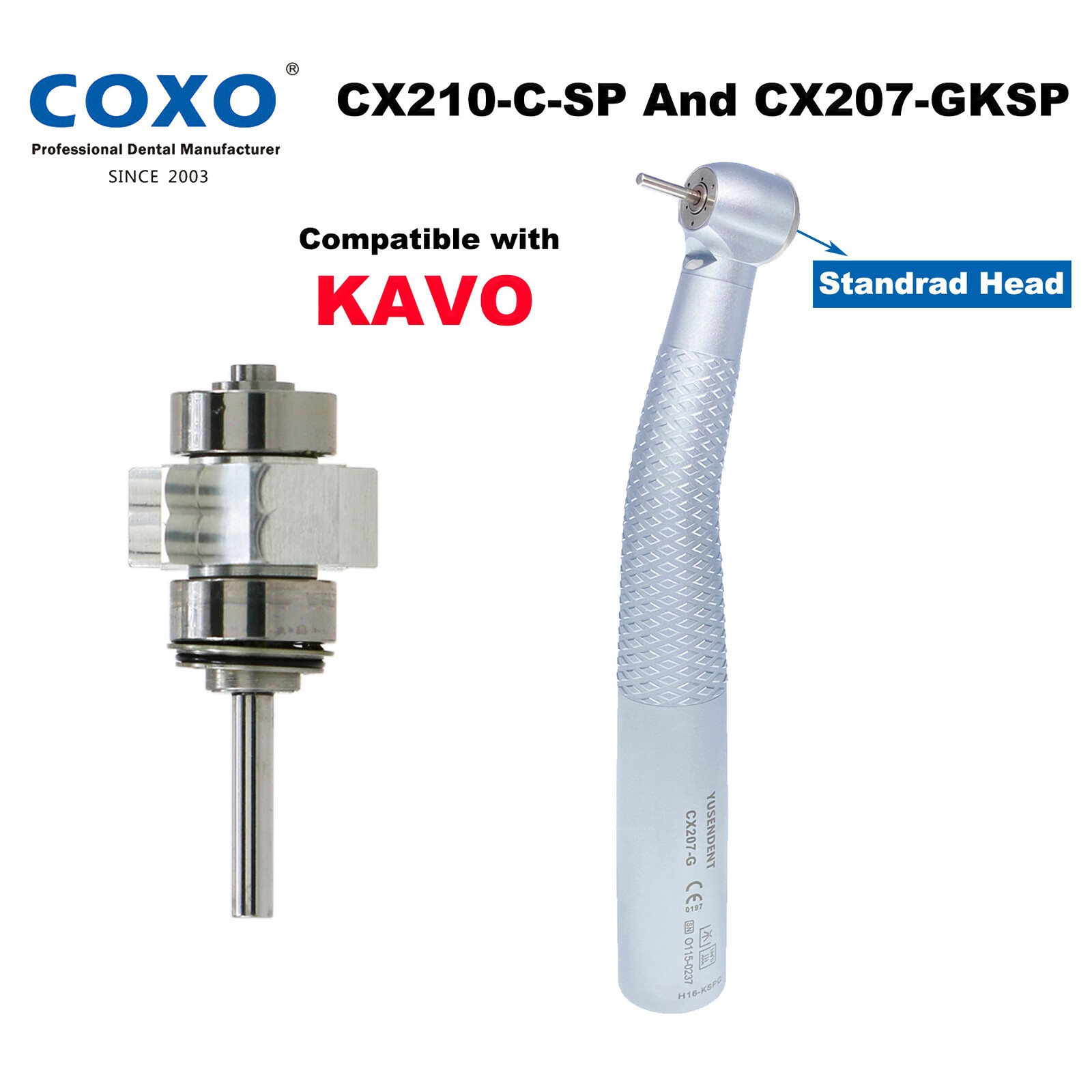 COXO Dental Handpiece Fiber Optic High Speed Turbine CX207-G KaVo MULTIflex LED