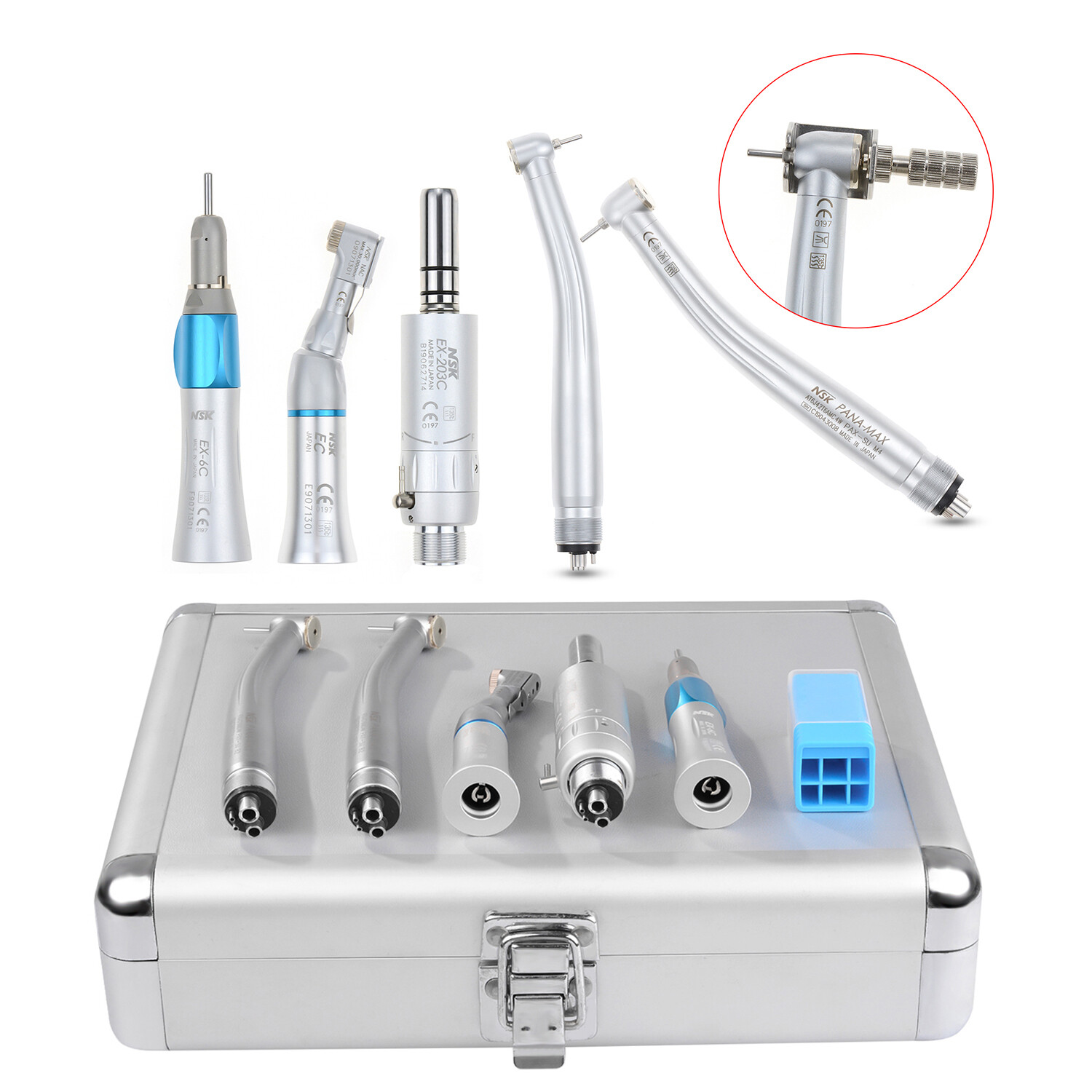 4H NSK Style Dental High Low Speed Handpiece Kit Wrench Type with Aluminum Box