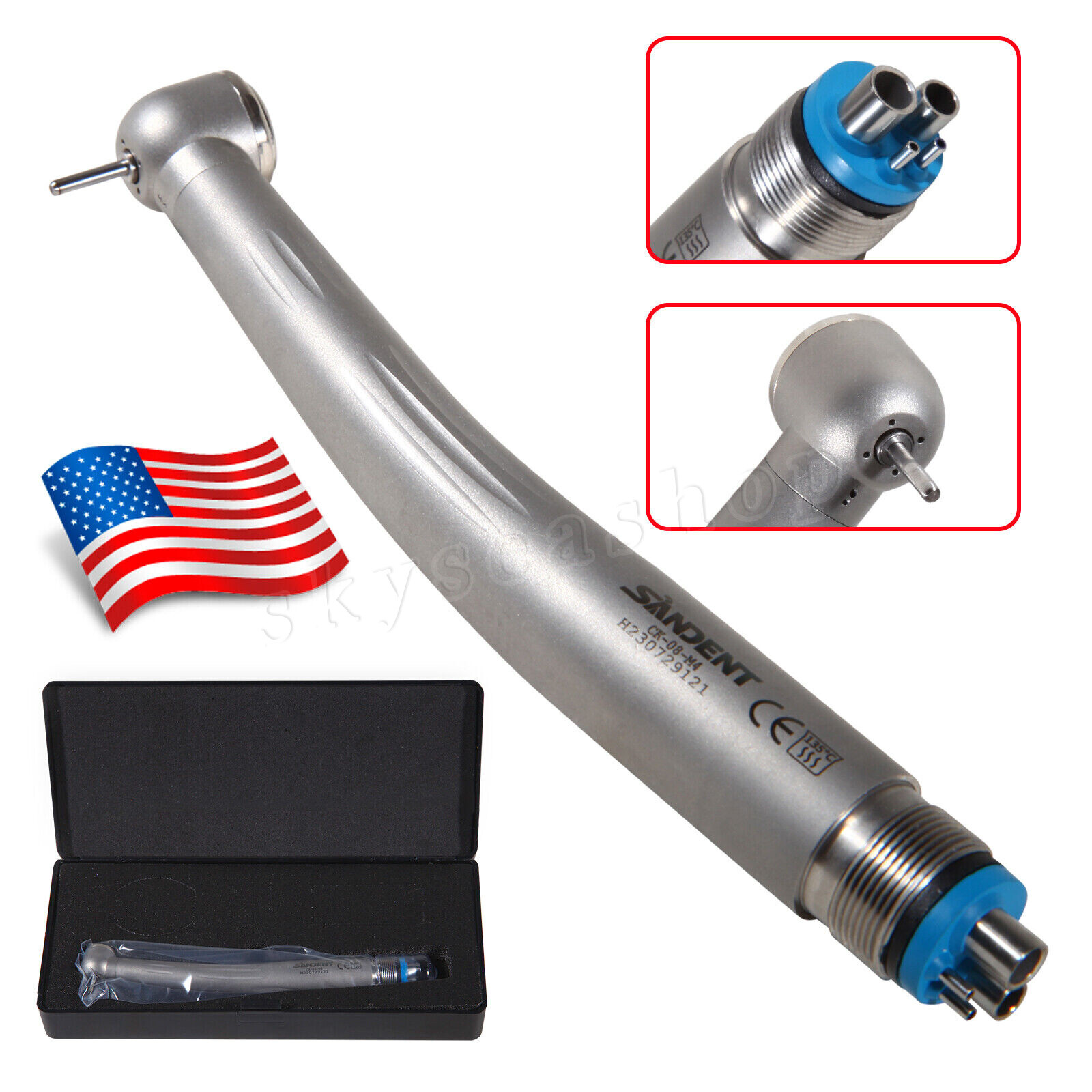 10pcs Dental High Speed Handpiece Ceramic Bearing Single Spray 4 Holes