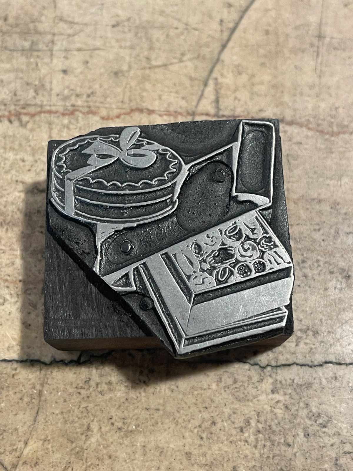 Printing Letterpress Print Block Holiday Wrapped Gifts / Christmas (2748)