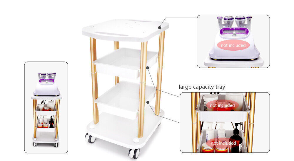 Rolling Cart Salon SPA Trolley Stand For Cavitation Beauty Machine Instrument US
