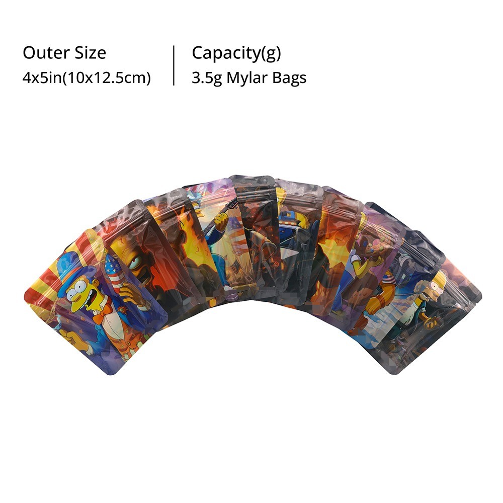 3.5g Mixed 100pcs Mylar Bags Smell Proof Food Storage Pouches Zip Seal Bags