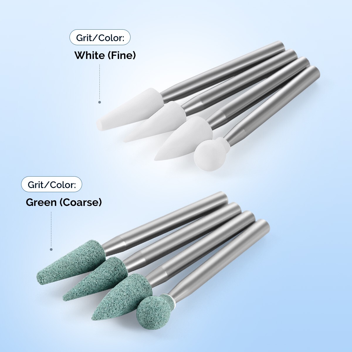 Dental LED Fiber Optic High Speed Handpiece/Polishing White/ Green Stone FG Burs