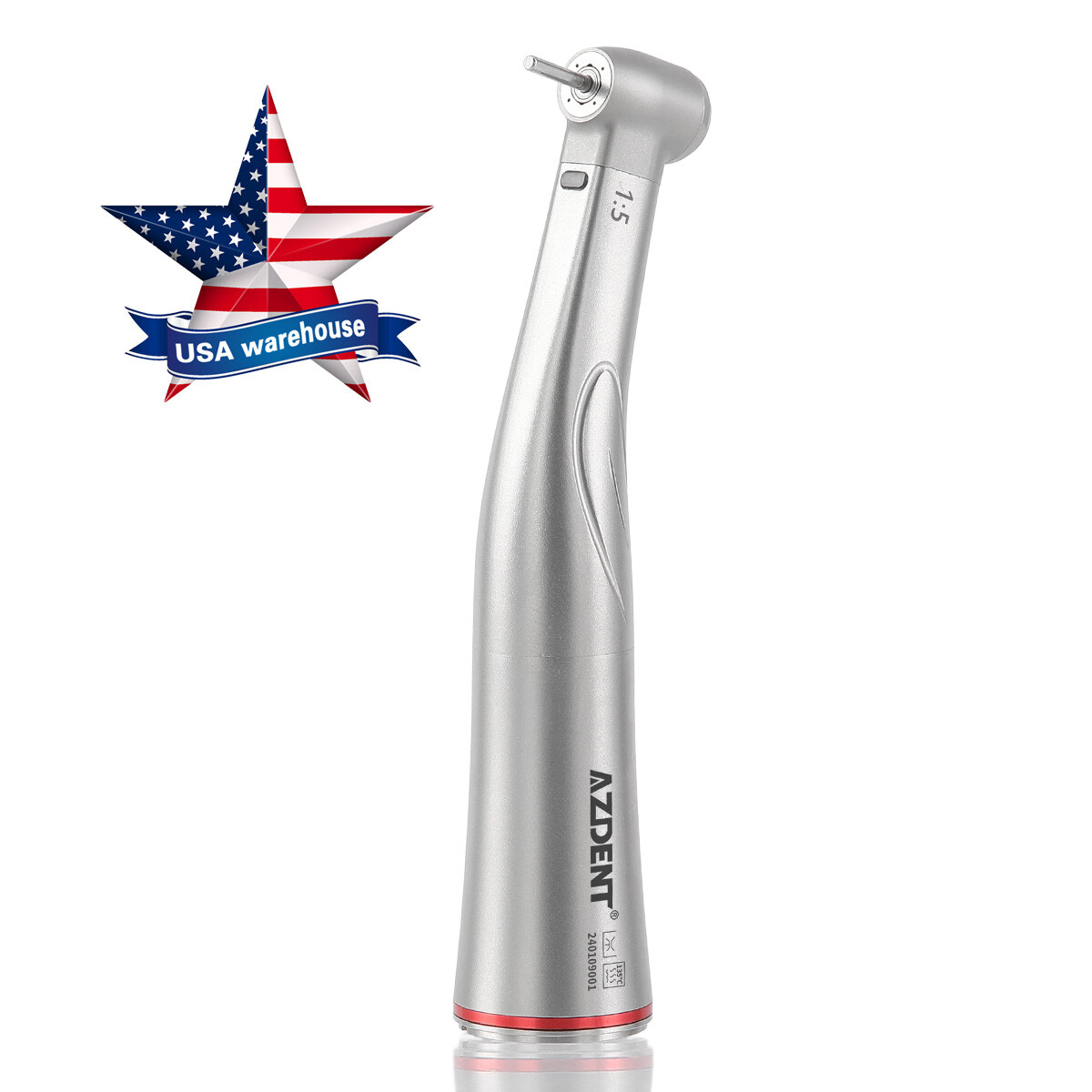 Dental LED Fiber Optic 1:5 Increase Contra Angle Handpiece Internal 4 Way Spray