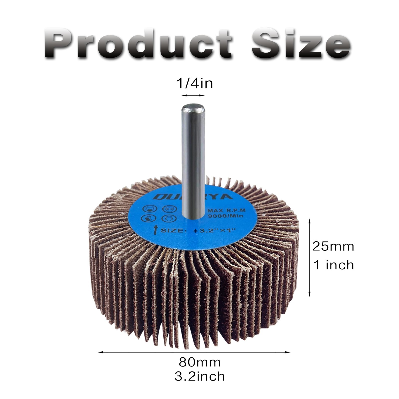 10-Pack 1/4″ Die Grinder Flapper Wheels, 80 Grit for Rust Removal & Polishing
