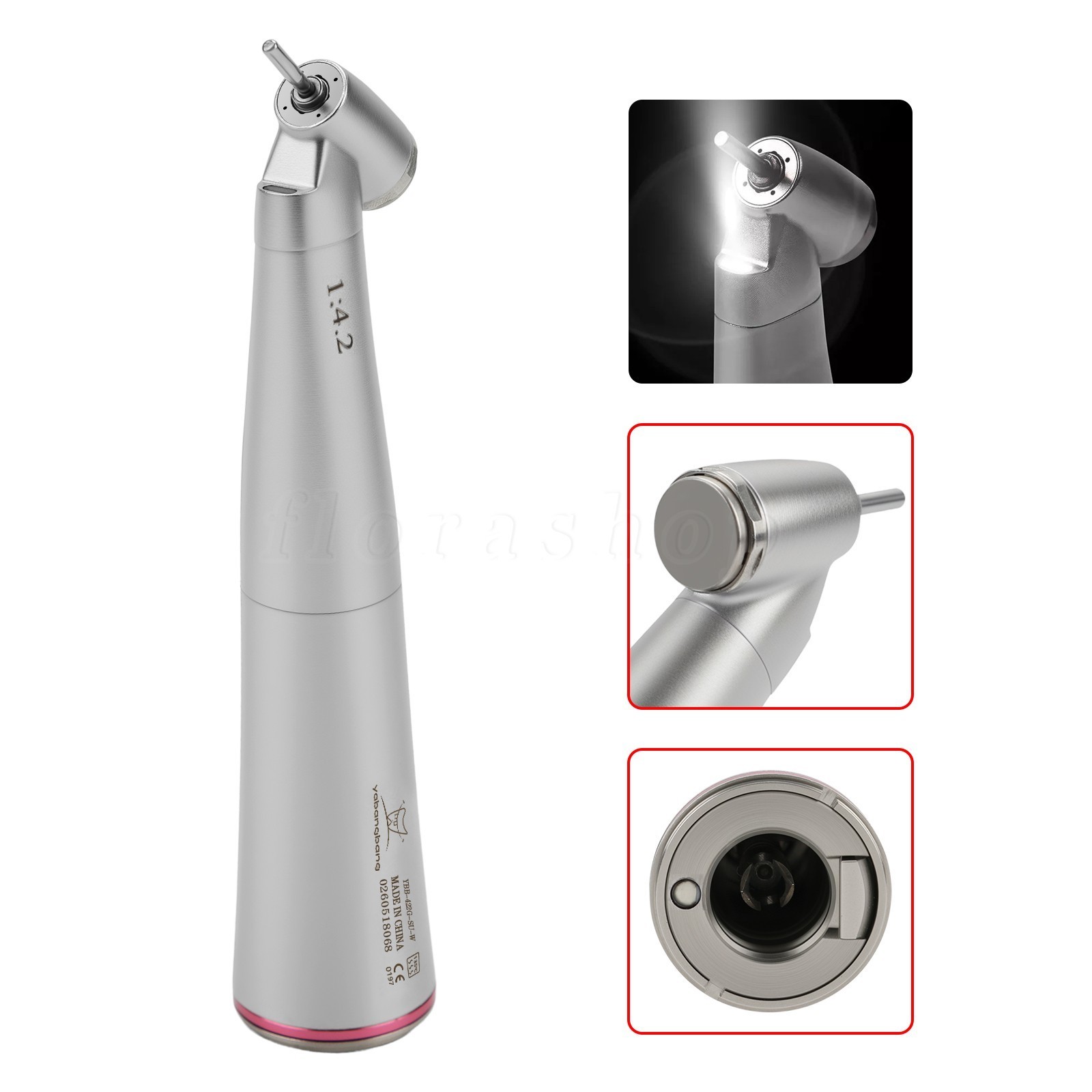 3* Dental 1:4.2 45° LED Surgical Handpiece Internal 4 Water Spray Push Button