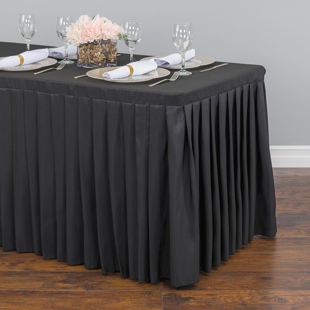 4/ 6/ 8 ft. Fitted Poly Table Skirt for Banquet Table Wedding Event Catering