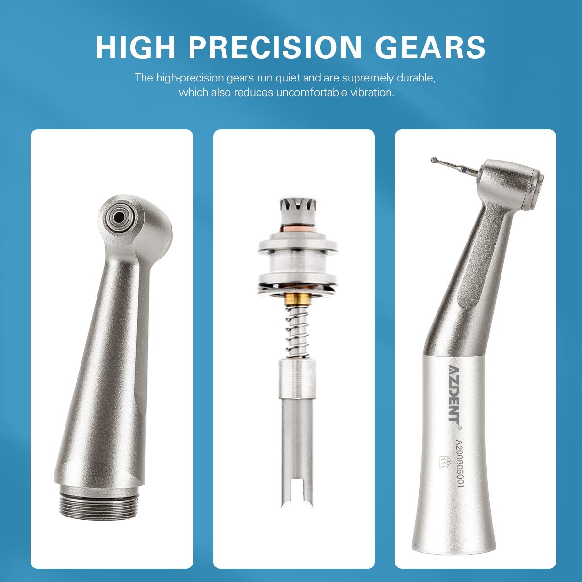 Dental 1:1 Push Button Slow Low Speed Contra Angle Handpiece fit FG 1.6mm Burs