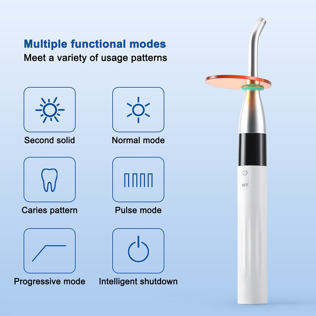 AZDENT Dental Wireless LED Orthodontics Curing Light Lamp 4000mw/cm² Blue Light