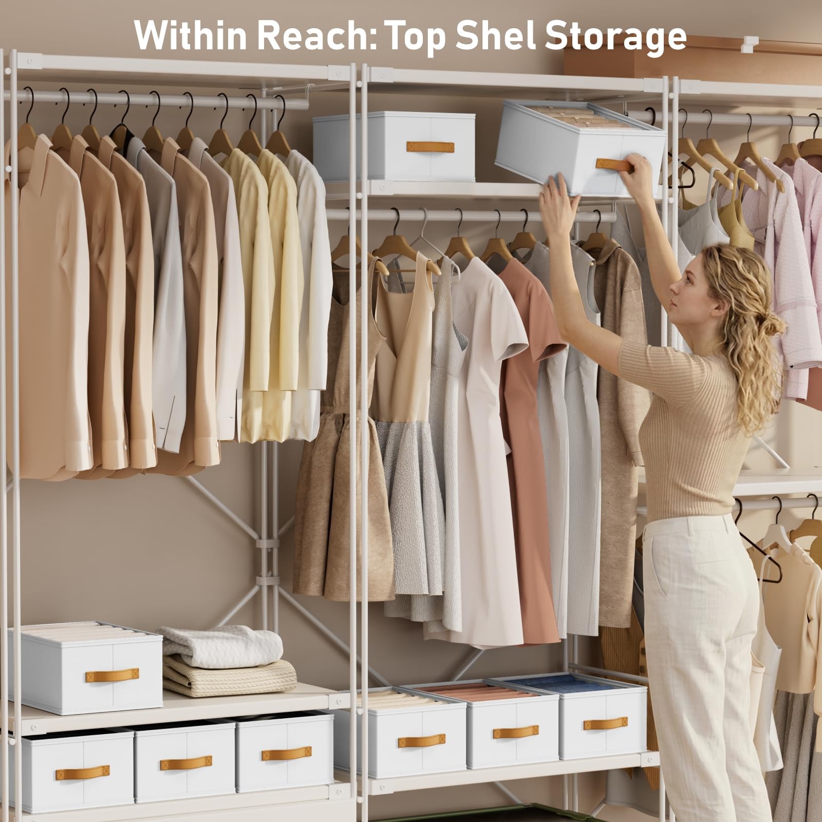 Dimj Wardrobe Clothes Organizer – Foldable Closet Drawer Organizer Dividers For