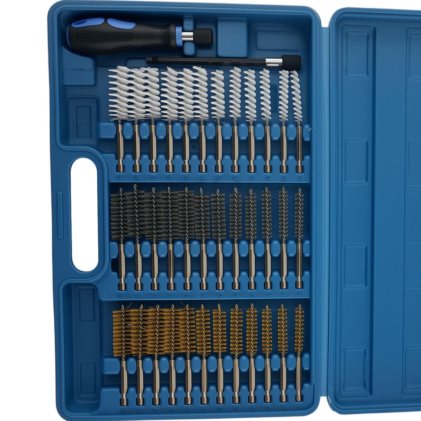 Drill Wire Brush Kit Steel Brass Nylon for Cleaning Terminals 1/4″ Hex 36pc