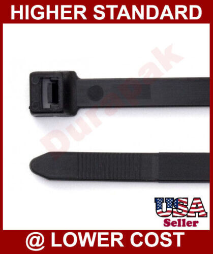 1000 PCS 8″ 18 Lbs Nylon UV Black Wire Cord Cable Tie Zip Self Lock Secure