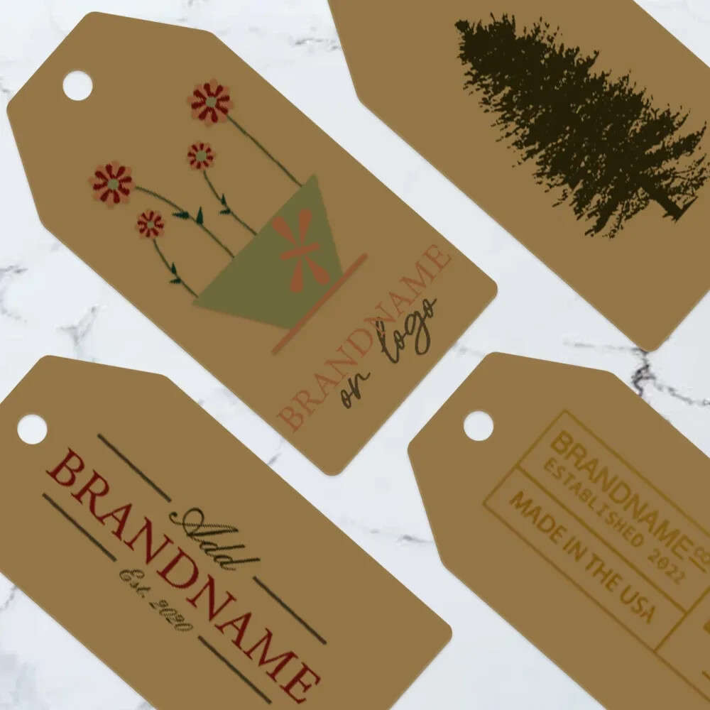 100 PCS 1-1/2″ x 3-1/8″ Custom Printed Personalized Branded Hang Tags