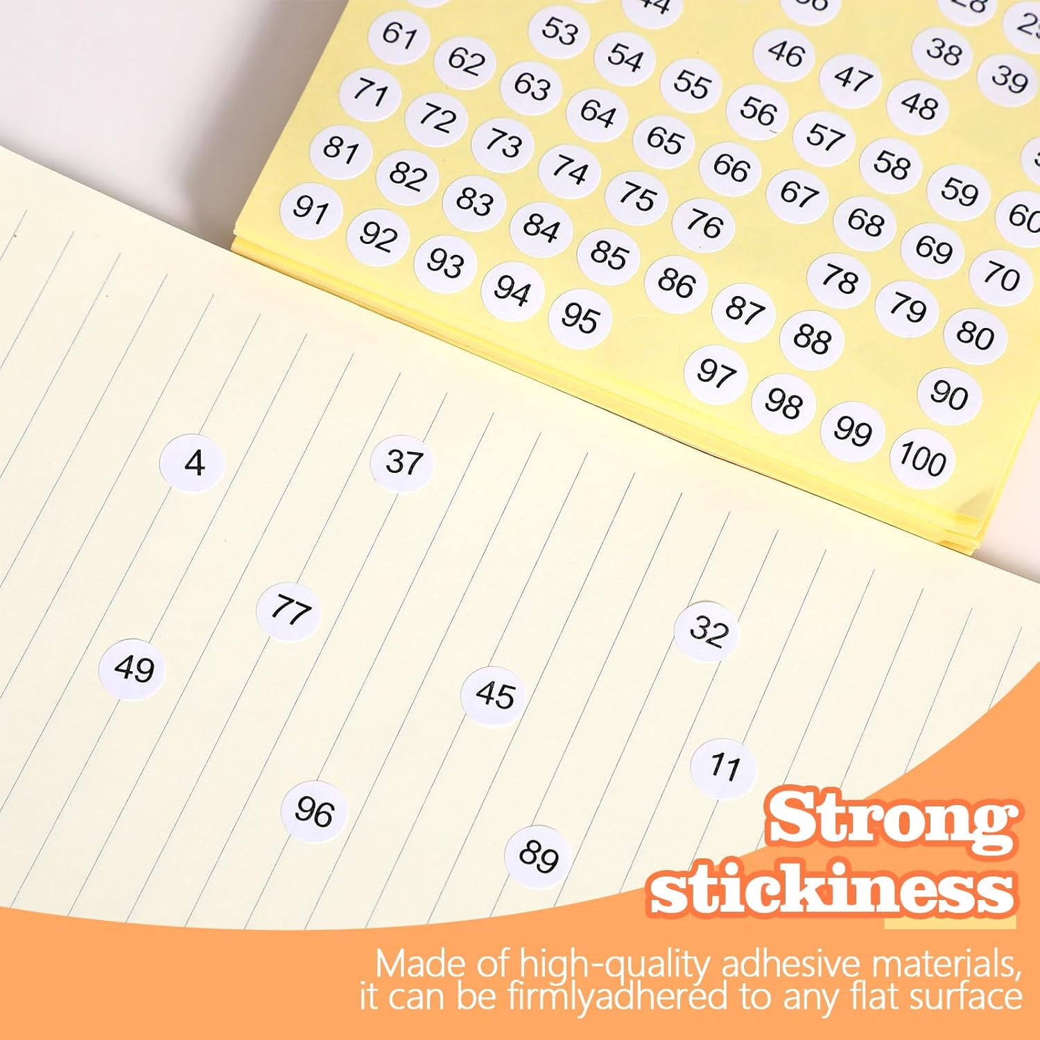7500 Pcs 1-500 Number Stickers, 15 Sets Consecutive round Labels, 0.4 Inch Self-