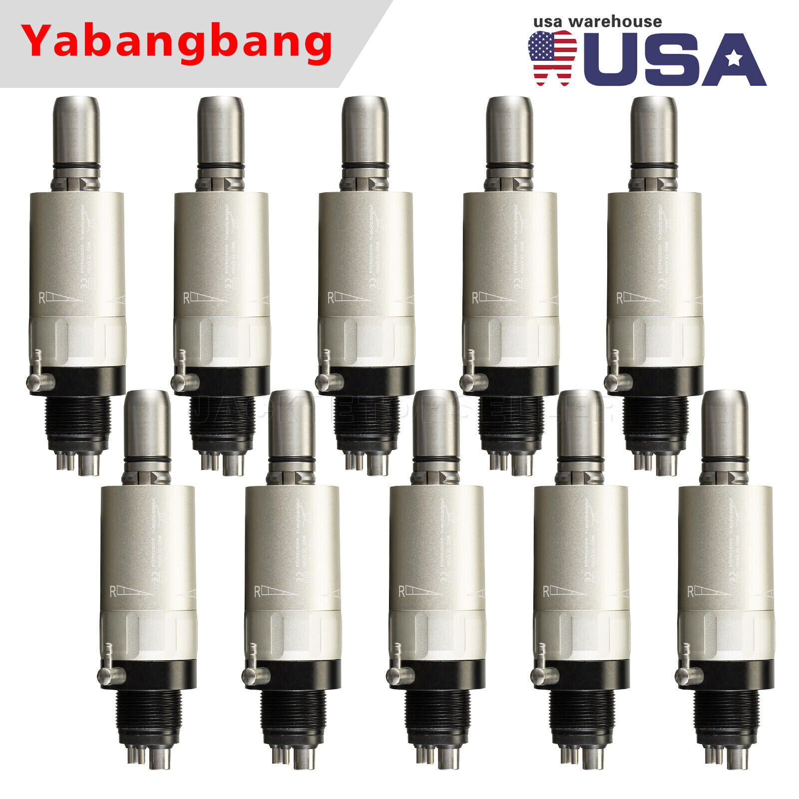 USA Dental Slow Low Speed Handpiece Air Motor 1:1 Direct Drive 4 Hole Yabang
