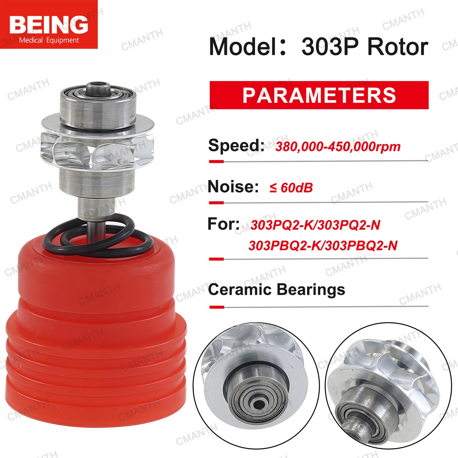 BEING Dental Fiber Optic Handpiece High Speed Turbine For KaVo Coupler 6 Hole