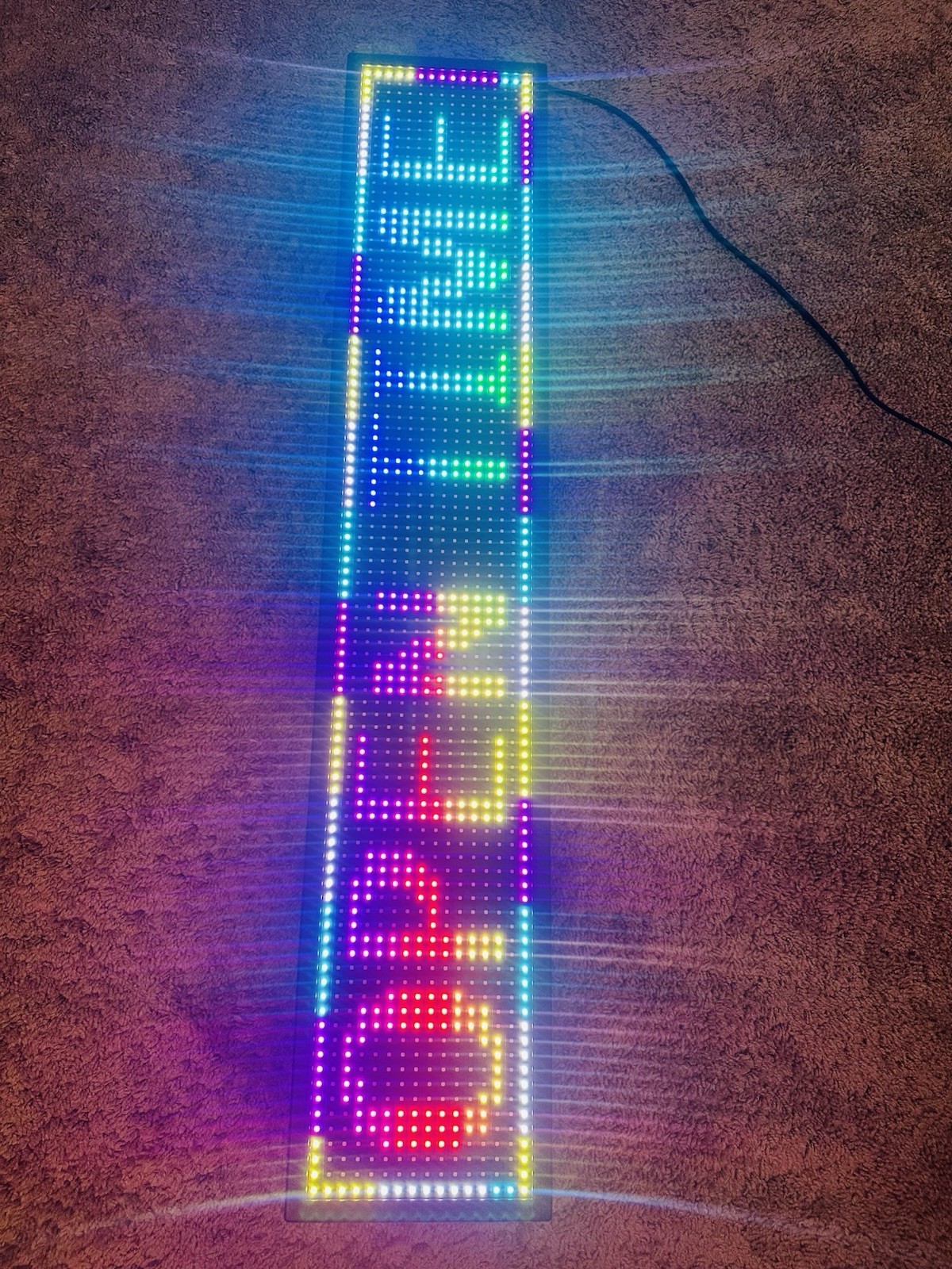 Programmable LED Scrolling Illuminated Sign Panel, Multicolor Display, Black
