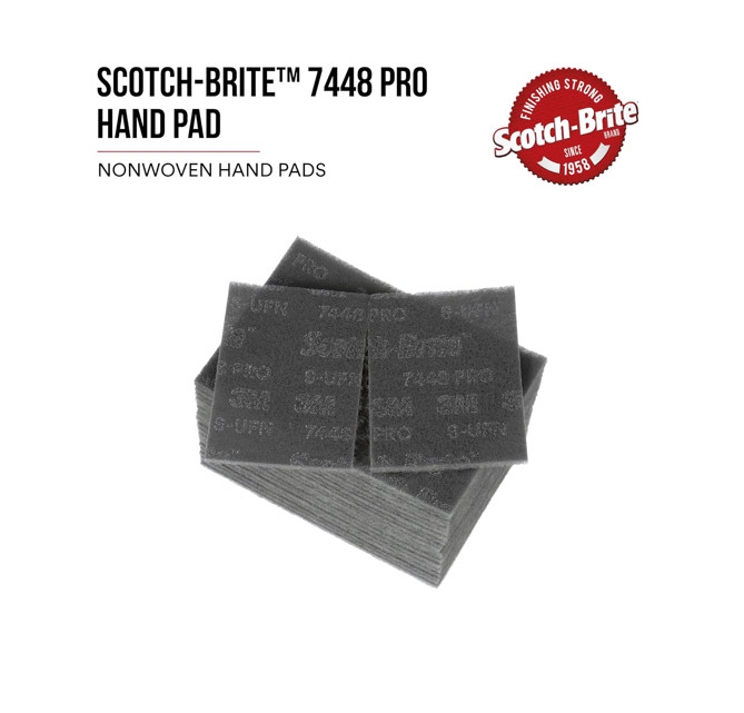 3M SB 7448 PRO Hand Pad 6 in x 9 in Hand Sanding Pad, Free Shipping, 3 bx