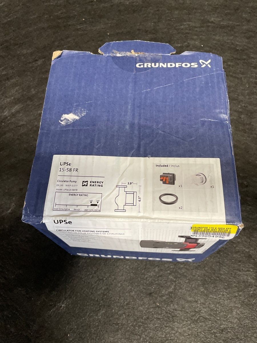 GRUNDFOS UPSe 15-58 FR High Efficiency ECM Wet Rotor Cast Iron Circulator Pump