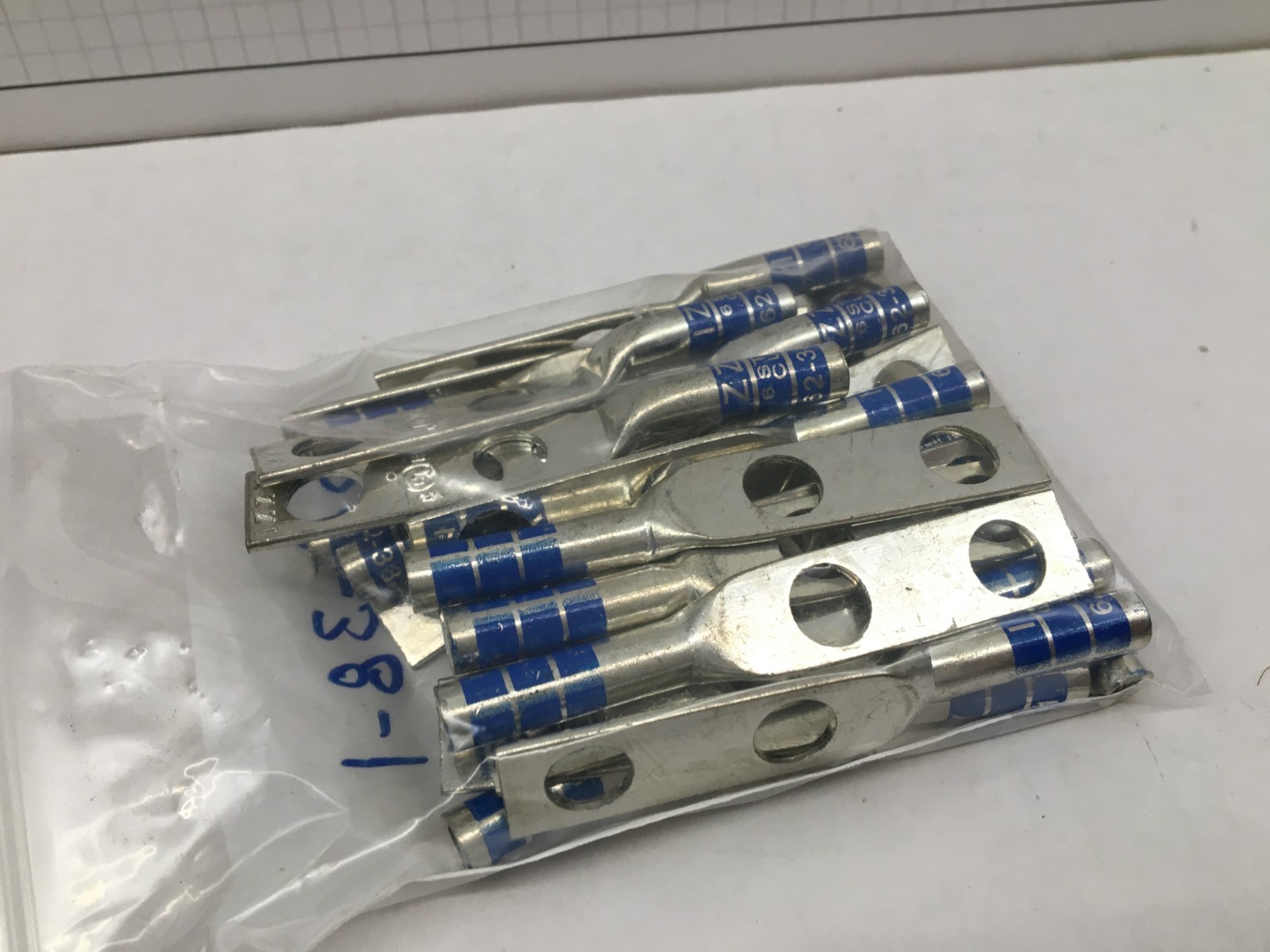 Izzy 62-38-1, #6 AWG Lug, 2 hole, 3/8″ Holes, 1″ OC, Long Barrel – 23 pcs