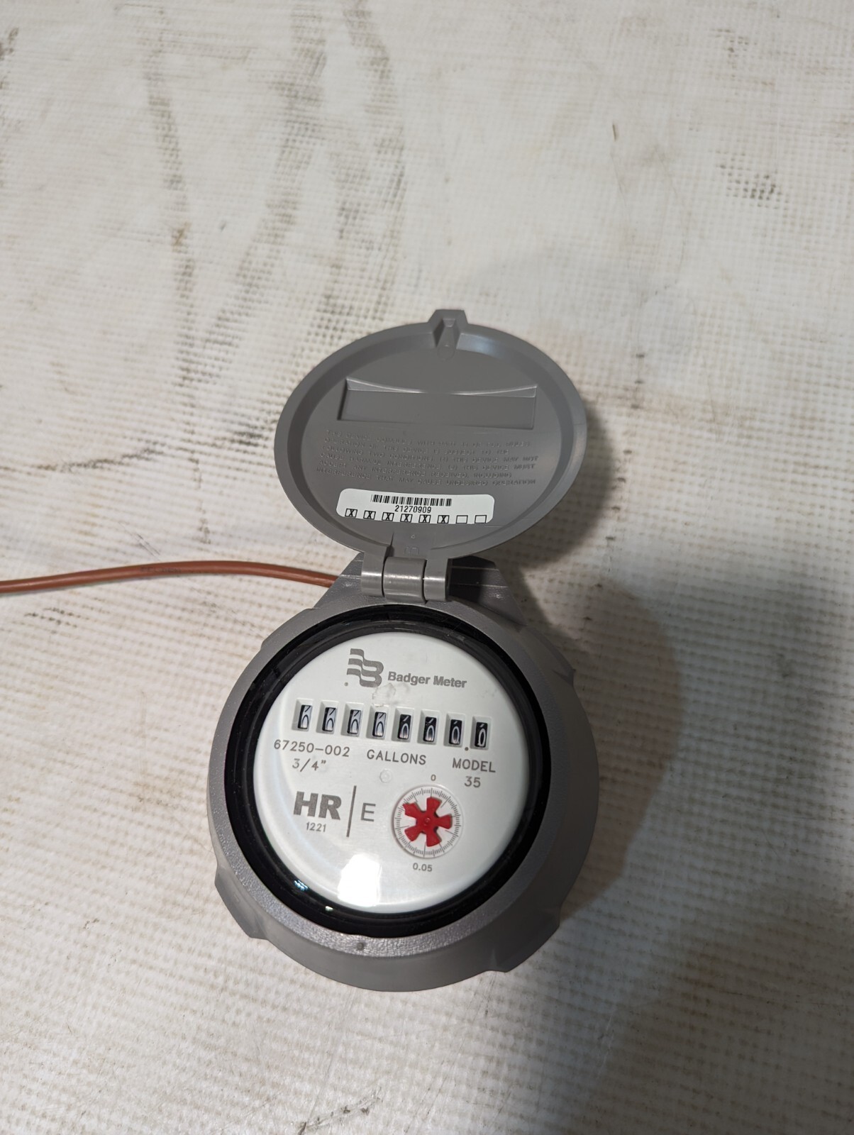 Badger Meter 35 meter, 3/4 inch, 67250-002, HR 1221
