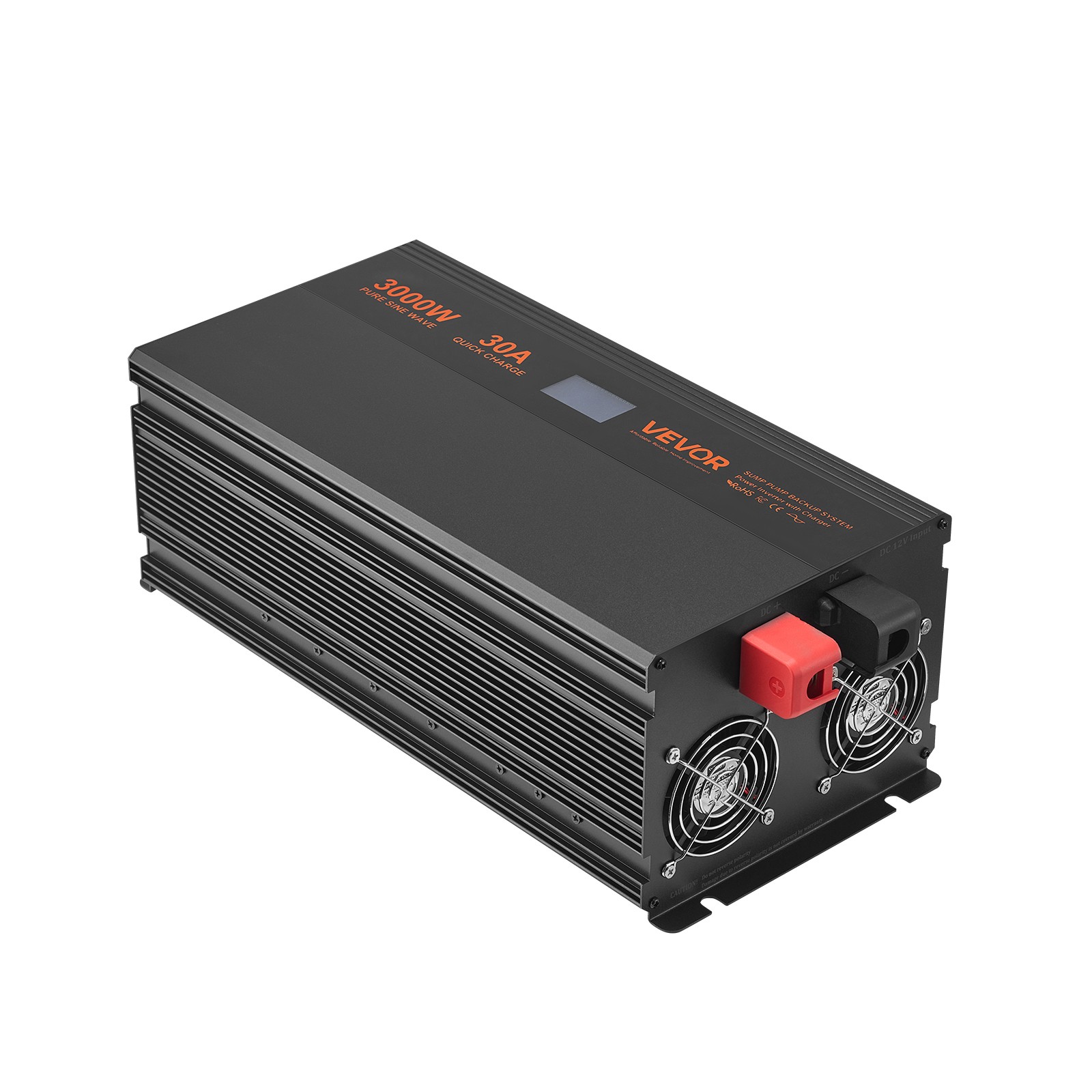 VEVOR Sump Pump Battery Backup System 3000W LCD Auto Switches to Battery