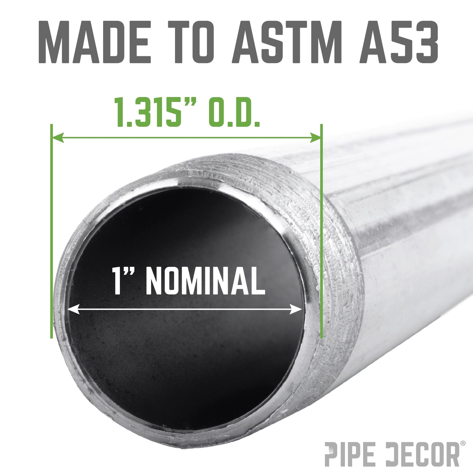 1 in. x 60 in. Galvanized Steel Pipe