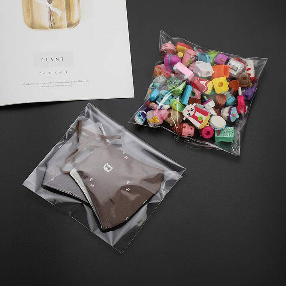 Clear Plastic Bags Resealable Self Seal Cello Bag Lip Tape Poly T-Shirt Apparel