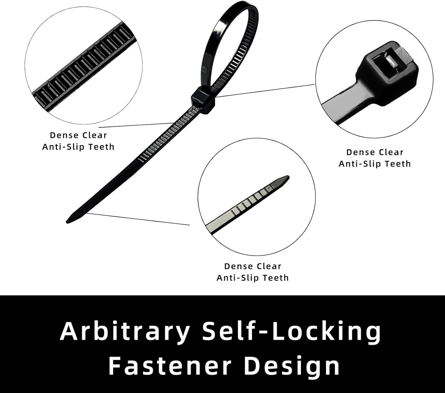Durable 250 Count 4 Inch Nylon Self-Locking Zip Ties – Secure Cable Management