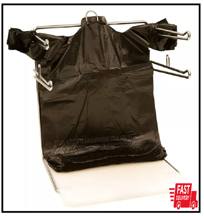 Member’s Mark Black T-Shirt Carryout Bags (1,000 ct.), Size 11.5″ x 6.5″ x 22″