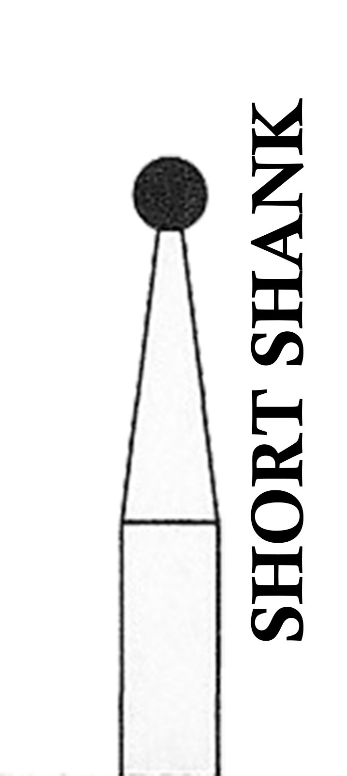 CROSSTECH Dental Diamond Short-Shank-ROUND-801/012S, MA2-Medium, 5Burs