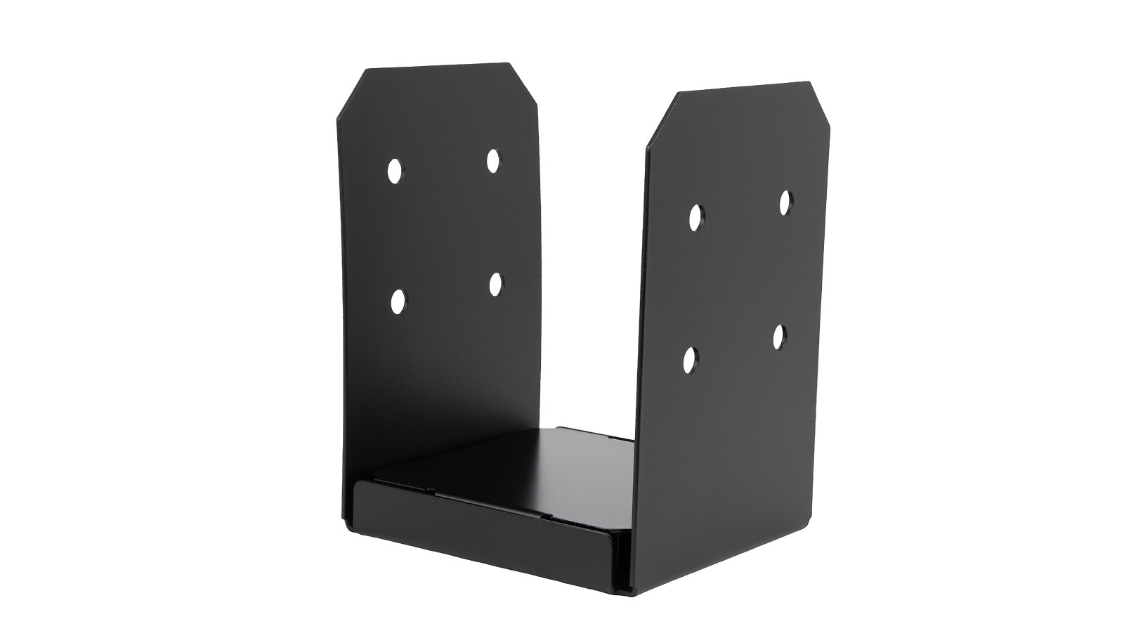 4PACK 8×8 Post Base Bracket for Pergola, Black Powder Coated Steel with Standoff