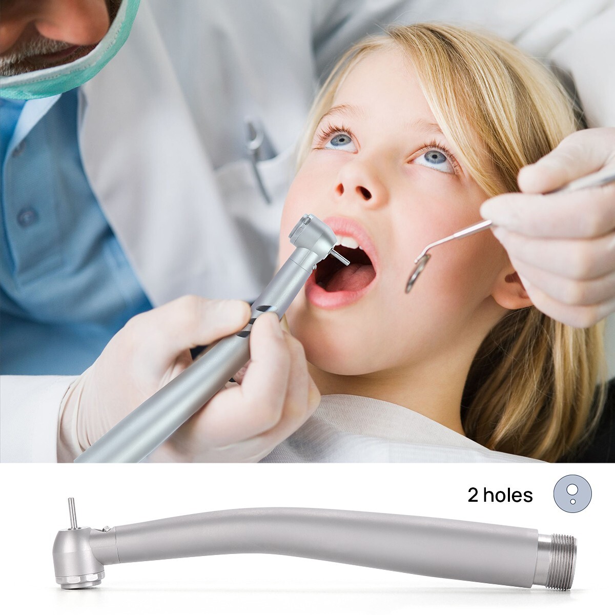 Dental E-generator LED High Speed Ceramic Torque Head Handpiece 2Hole /4Hole
