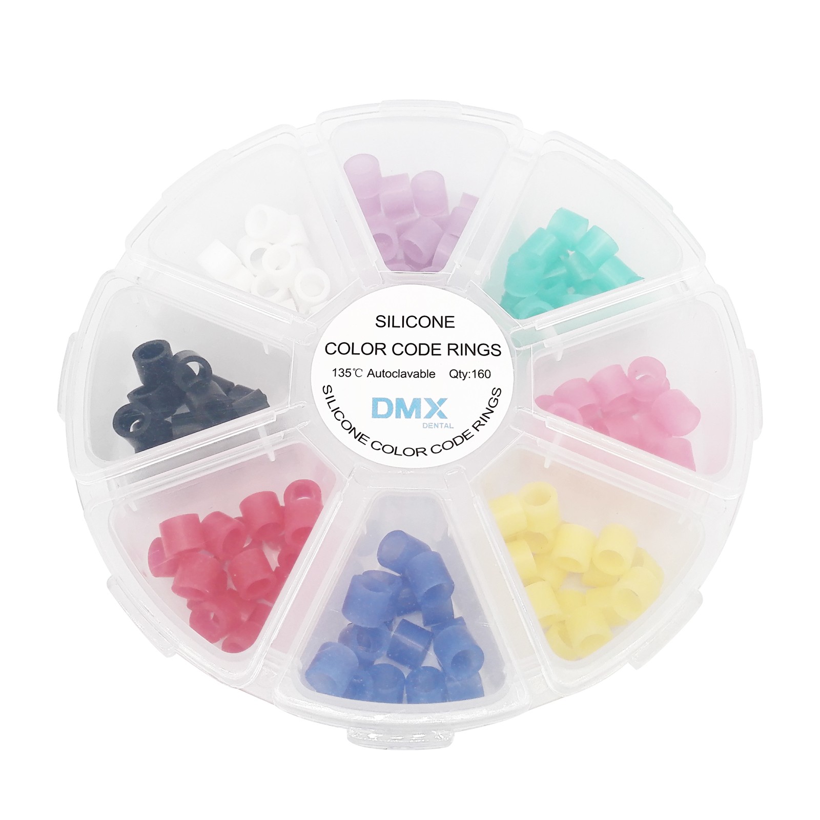 160Pc Dental Silicone Instrument Code Rings Autoclavable 135ºC 8 Color Hygienist