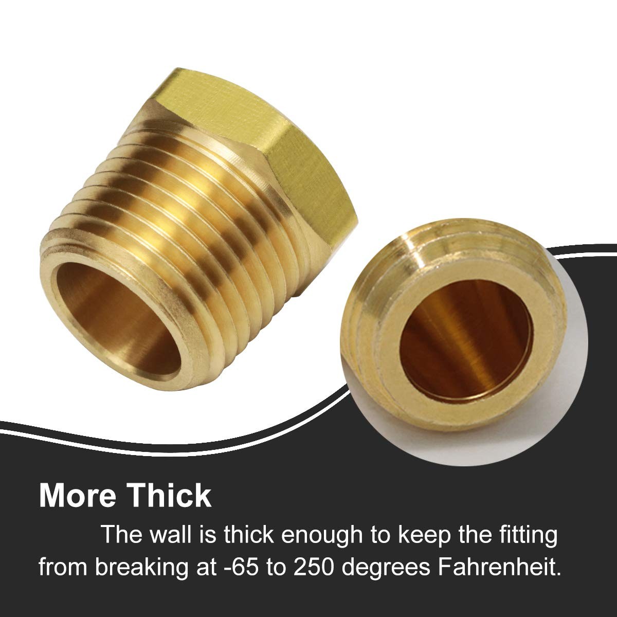 Boeray 1/2 Inch NPT Male Thread to 1/8 Inch NPT Female Reducing Brass Pipe Fi…