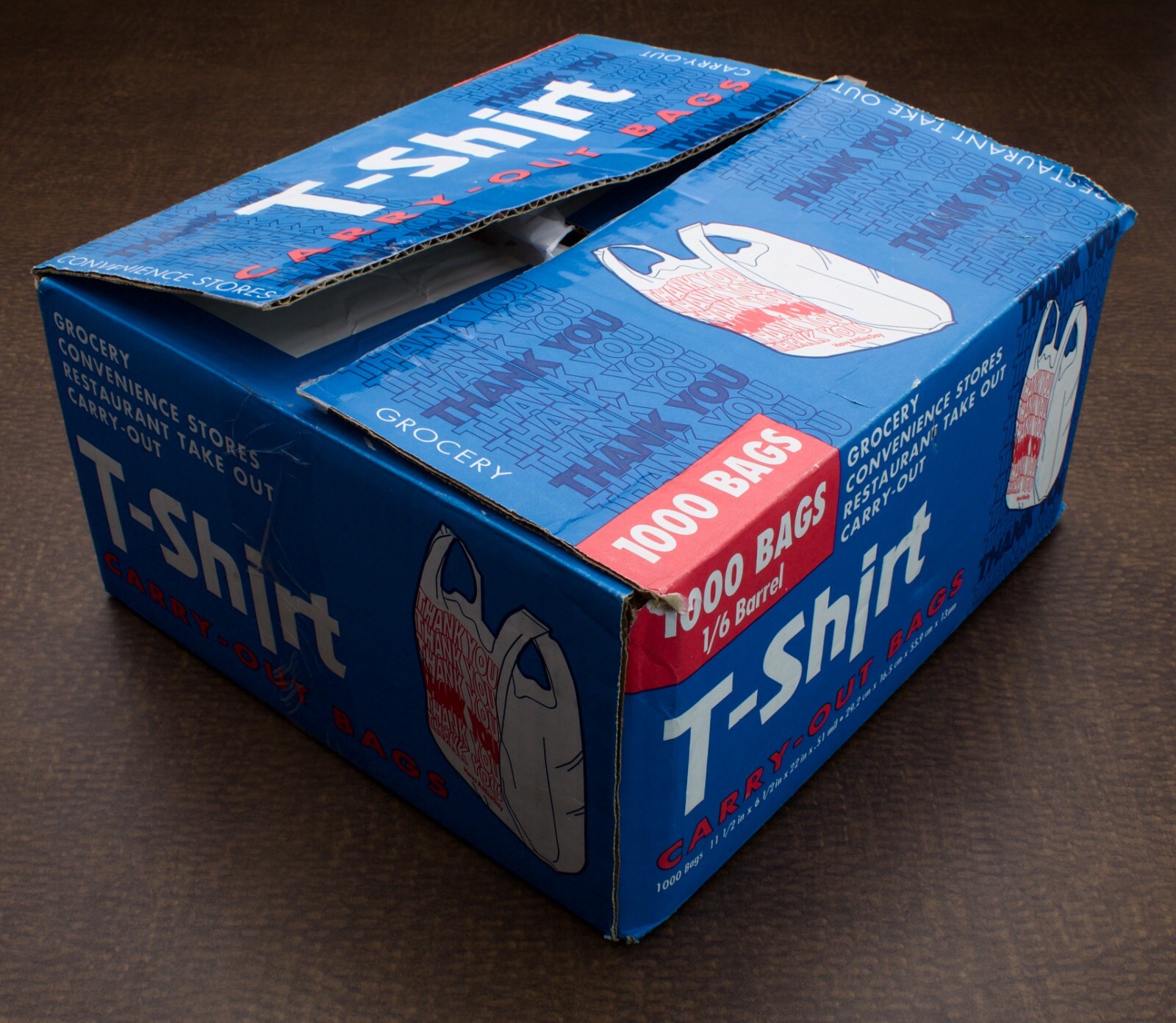 T-Shirt Carry-Out Bags, 11.5″ x 6.5″ x 22″ New Open Box Some Use