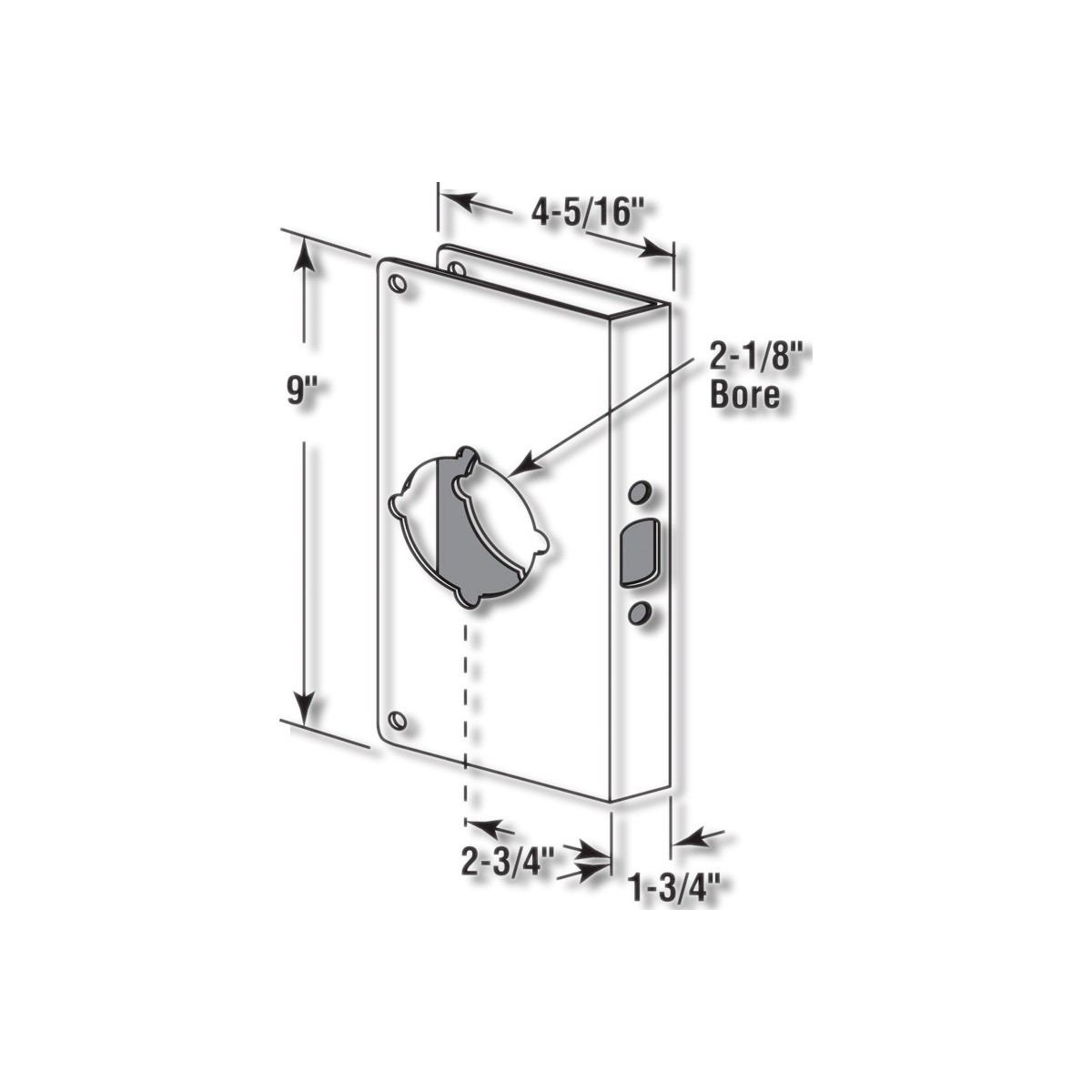 Prime-Line 9 in H X 4.31 in L Brass-Plated Brass Lock and Door Reinforcer U 9550