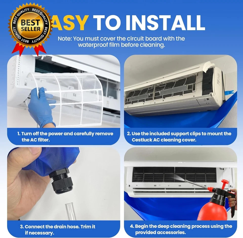 13PCS Mini Split Cleaning Kit with 2L High Pressure Sprayer, Deep Cleaning Air C