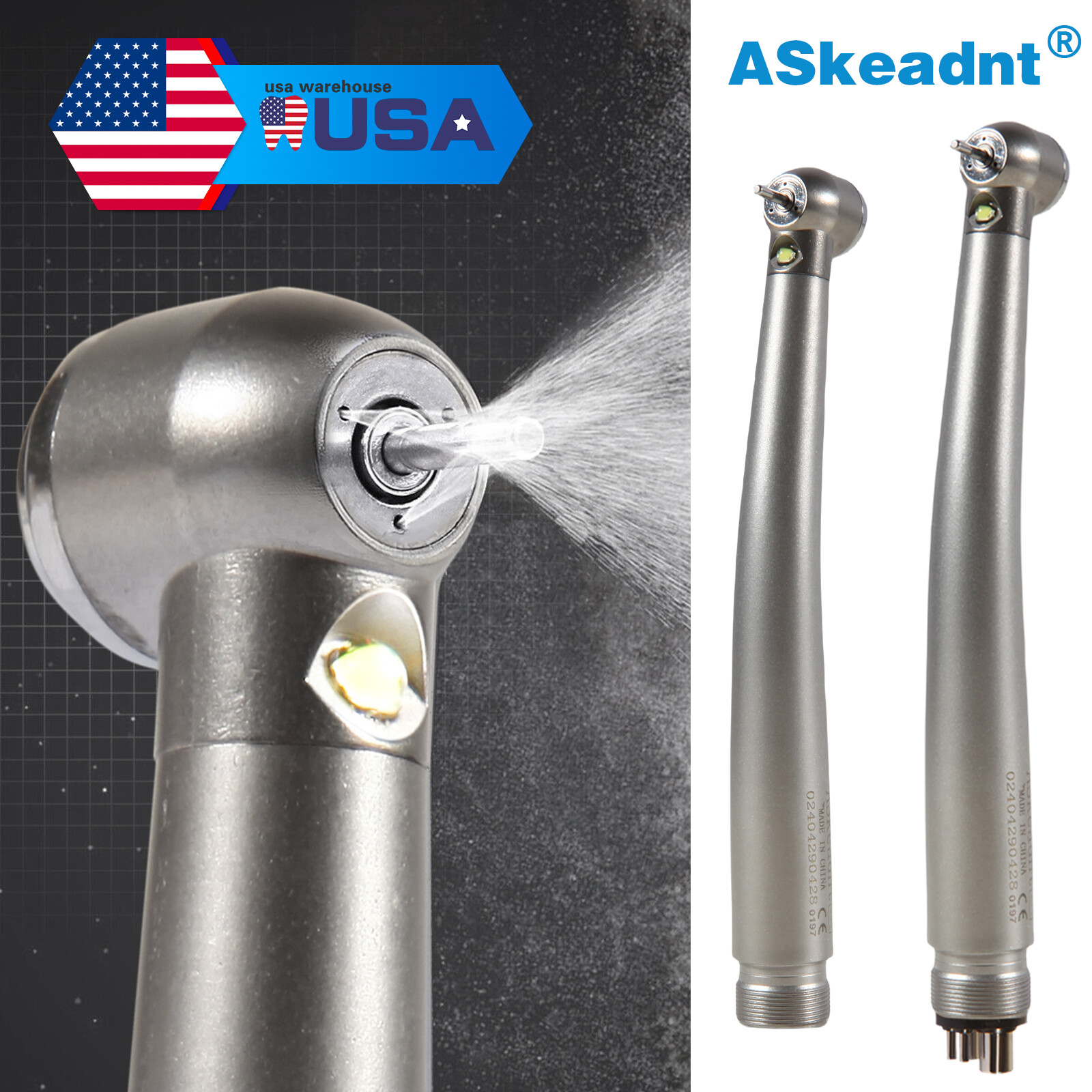 Dental Fiber Optic LED E-generator Fast High Speed Handpiece 2/4 HOLE NSK Style