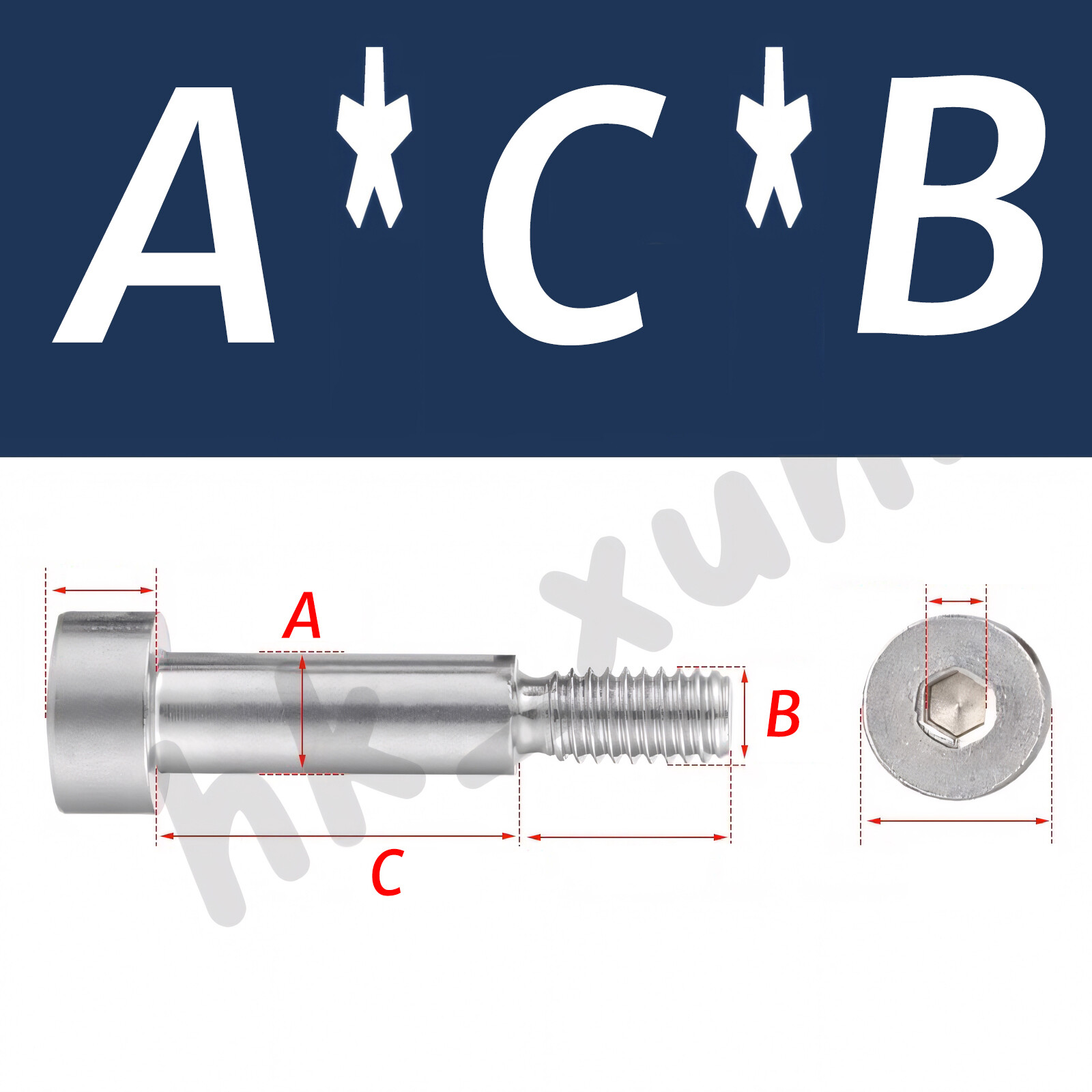 Shoulder Bolt Screws Stainless Steel M2 M2.5 M3 M4 M5 M6 M8 – Allen Socket Head