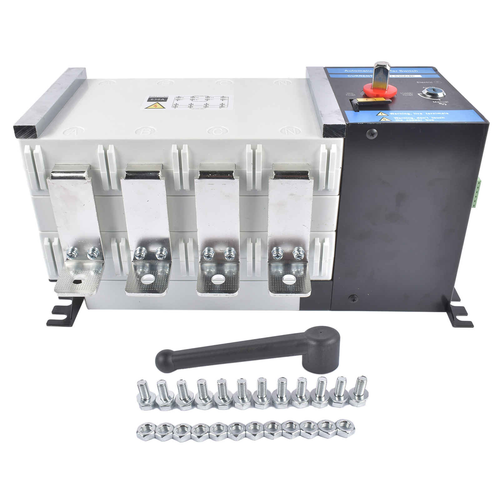 Replace Industrial Automatic Transfer Switch 4P 630A 110V or 220V Black White