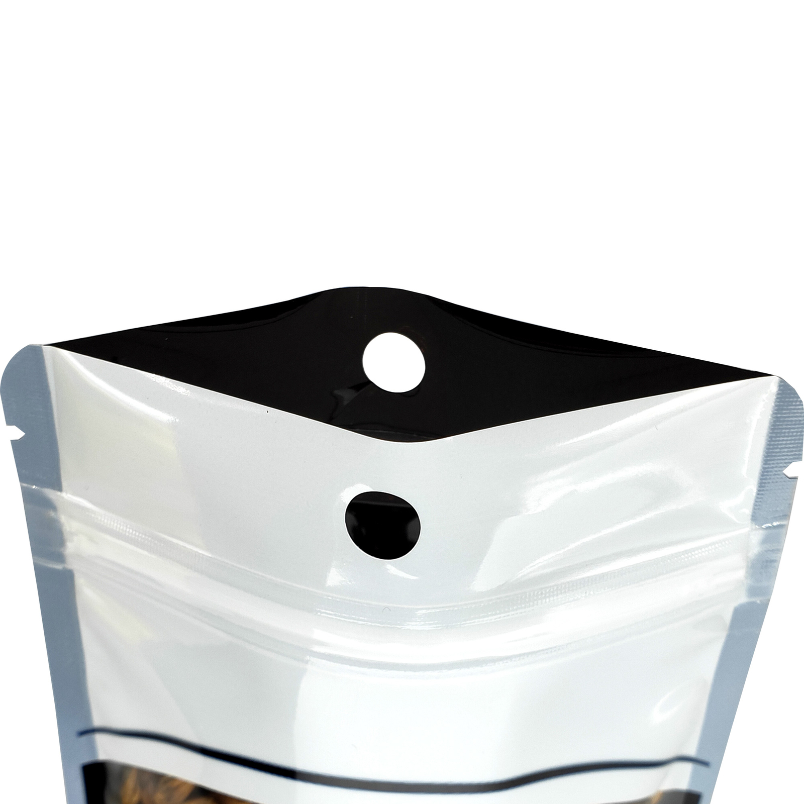 Clear Black Resealable Zip Poly Plastic Bag Pouch Hang Hole Option