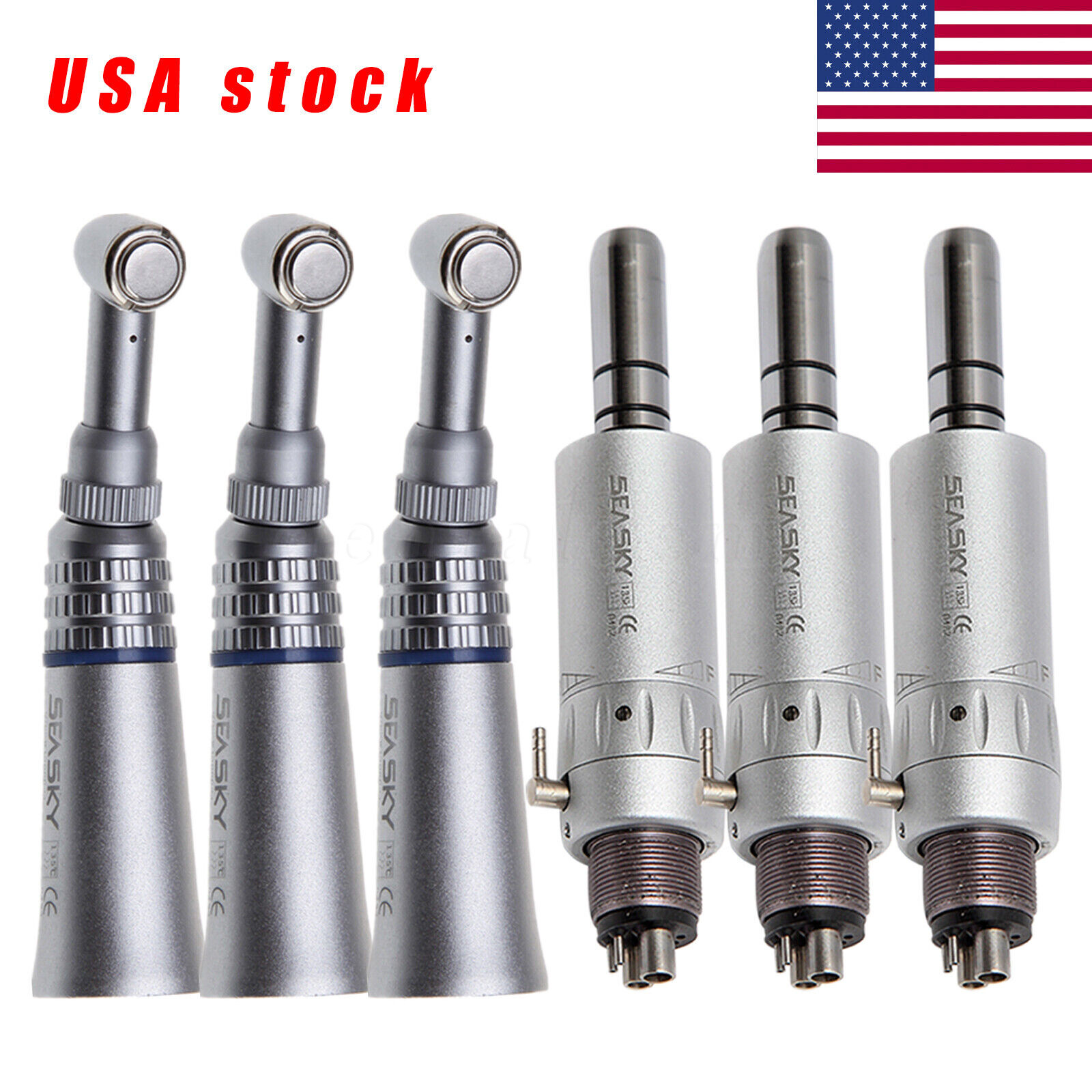Dental Slow Speed Handpiece Push Button Contra Angle Air Motor E-type