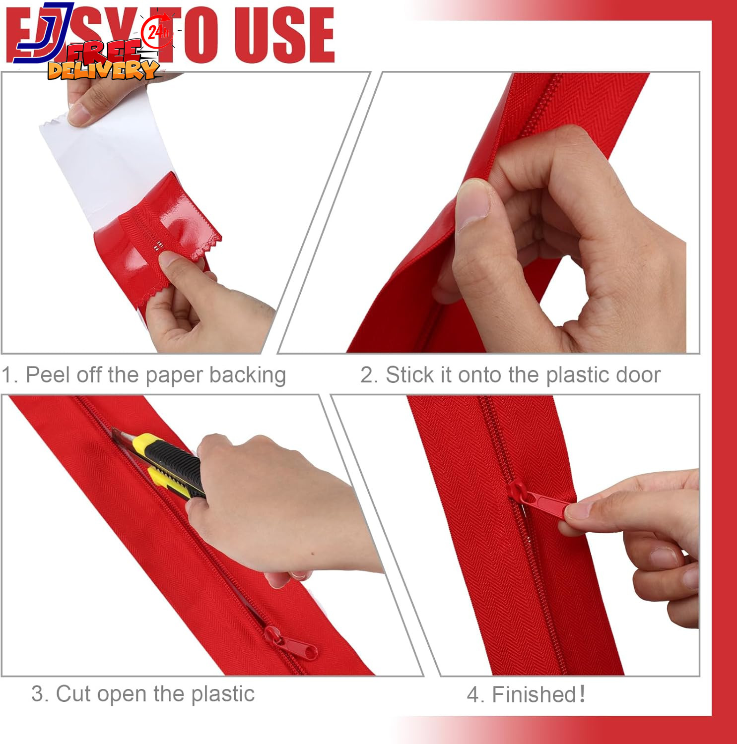 36 Rolls Heavy Duty Zipper for Dust Barriers Zipper Door 7 ft x 3 Inches zipper